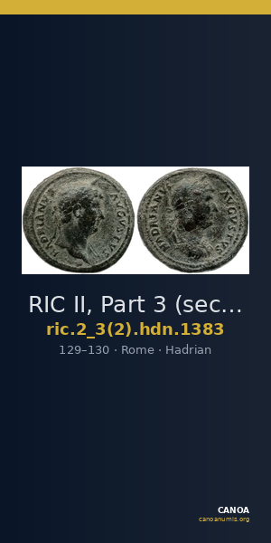 RIC II, Part 3 (second edition) Hadrian 1383 — CANOA