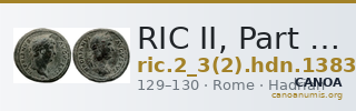 RIC II, Part 3 (second edition) Hadrian 1383 — CANOA