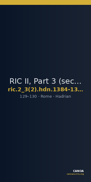 RIC II, Part 3 (second edition) Hadrian 1384-1385 — CANOA