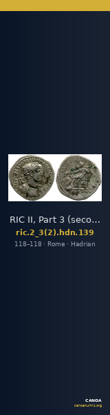 RIC II, Part 3 (second edition) Hadrian 139 — CANOA