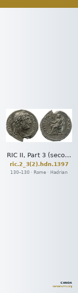 RIC II, Part 3 (second edition) Hadrian 1397 — CANOA