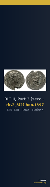 RIC II, Part 3 (second edition) Hadrian 1397 — CANOA