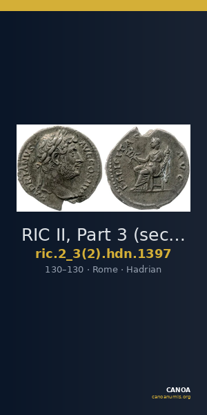 RIC II, Part 3 (second edition) Hadrian 1397 — CANOA