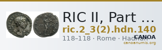 RIC II, Part 3 (second edition) Hadrian 140 — CANOA