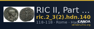 RIC II, Part 3 (second edition) Hadrian 140 — CANOA
