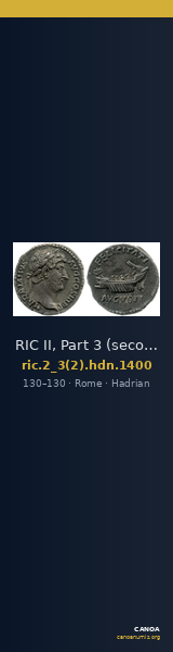 RIC II, Part 3 (second edition) Hadrian 1400 — CANOA