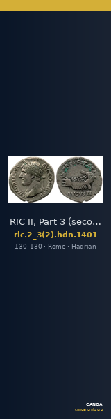 RIC II, Part 3 (second edition) Hadrian 1401 — CANOA