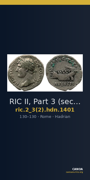RIC II, Part 3 (second edition) Hadrian 1401 — CANOA