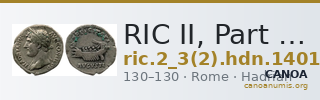 RIC II, Part 3 (second edition) Hadrian 1401 — CANOA