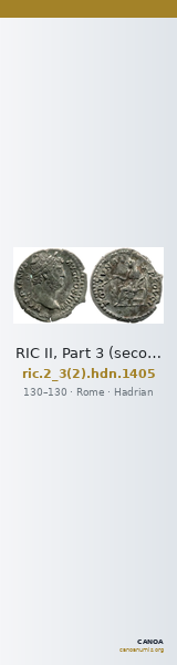 RIC II, Part 3 (second edition) Hadrian 1405 — CANOA