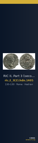 RIC II, Part 3 (second edition) Hadrian 1405 — CANOA