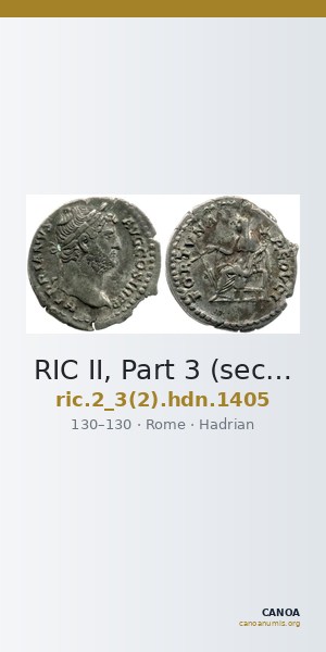RIC II, Part 3 (second edition) Hadrian 1405 — CANOA