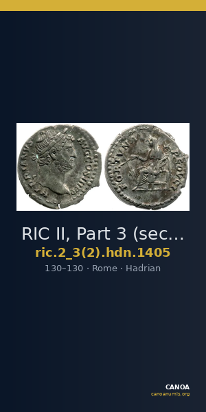 RIC II, Part 3 (second edition) Hadrian 1405 — CANOA