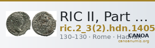 RIC II, Part 3 (second edition) Hadrian 1405 — CANOA