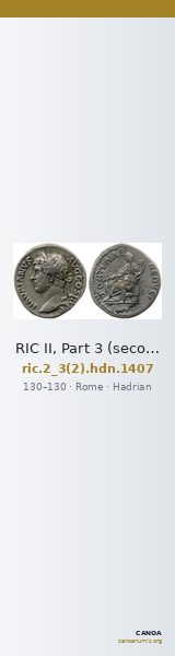 RIC II, Part 3 (second edition) Hadrian 1407 — CANOA
