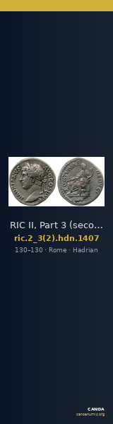 RIC II, Part 3 (second edition) Hadrian 1407 — CANOA