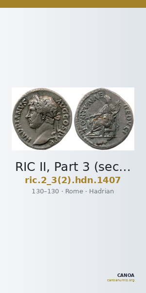 RIC II, Part 3 (second edition) Hadrian 1407 — CANOA