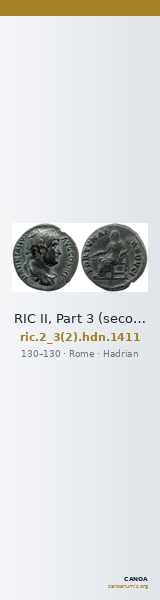 RIC II, Part 3 (second edition) Hadrian 1411 — CANOA