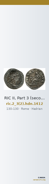 RIC II, Part 3 (second edition) Hadrian 1412 — CANOA