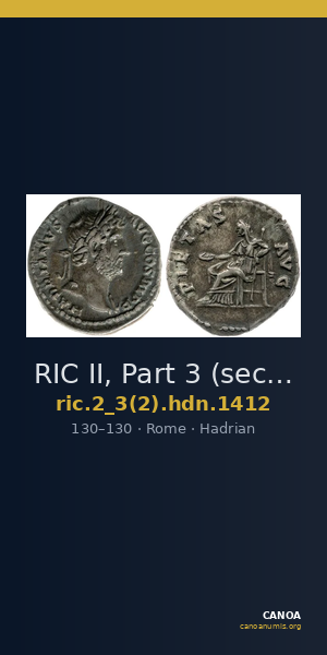 RIC II, Part 3 (second edition) Hadrian 1412 — CANOA