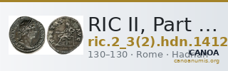 RIC II, Part 3 (second edition) Hadrian 1412 — CANOA