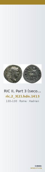 RIC II, Part 3 (second edition) Hadrian 1413 — CANOA