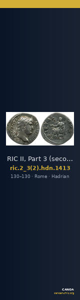 RIC II, Part 3 (second edition) Hadrian 1413 — CANOA