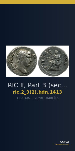 RIC II, Part 3 (second edition) Hadrian 1413 — CANOA