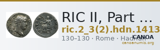 RIC II, Part 3 (second edition) Hadrian 1413 — CANOA