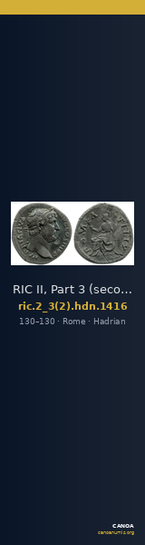 RIC II, Part 3 (second edition) Hadrian 1416 — CANOA