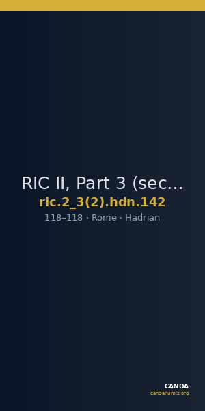 RIC II, Part 3 (second edition) Hadrian 142 — CANOA