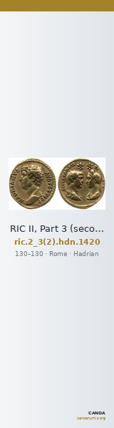 RIC II, Part 3 (second edition) Hadrian 1420 — CANOA