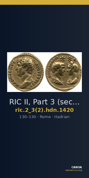 RIC II, Part 3 (second edition) Hadrian 1420 — CANOA