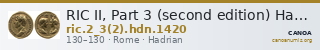 RIC II, Part 3 (second edition) Hadrian 1420 — CANOA
