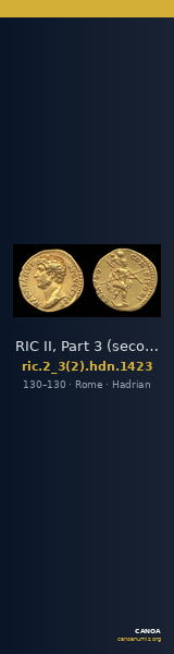 RIC II, Part 3 (second edition) Hadrian 1423 — CANOA