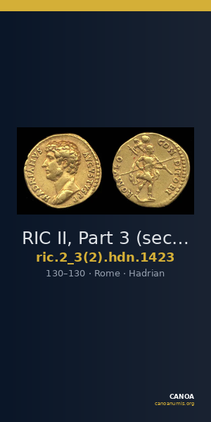 RIC II, Part 3 (second edition) Hadrian 1423 — CANOA