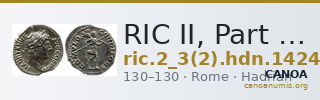 RIC II, Part 3 (second edition) Hadrian 1424 — CANOA