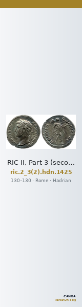 RIC II, Part 3 (second edition) Hadrian 1425 — CANOA