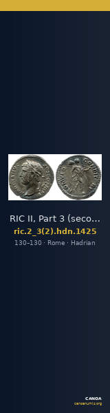 RIC II, Part 3 (second edition) Hadrian 1425 — CANOA