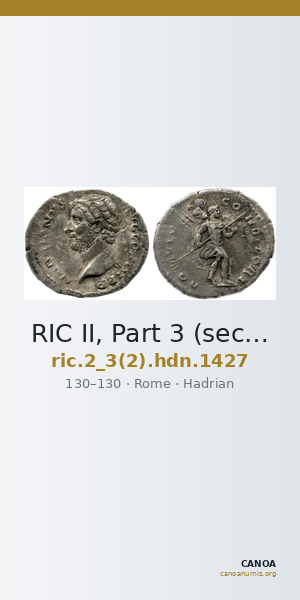 RIC II, Part 3 (second edition) Hadrian 1427 — CANOA