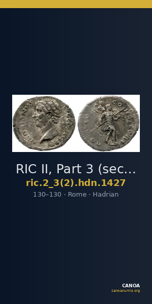 RIC II, Part 3 (second edition) Hadrian 1427 — CANOA