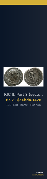 RIC II, Part 3 (second edition) Hadrian 1428 — CANOA
