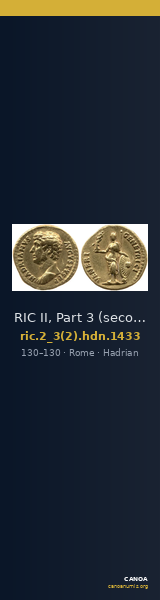 RIC II, Part 3 (second edition) Hadrian 1433 — CANOA