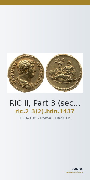 RIC II, Part 3 (second edition) Hadrian 1437 — CANOA
