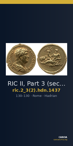 RIC II, Part 3 (second edition) Hadrian 1437 — CANOA