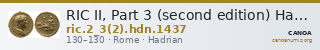 RIC II, Part 3 (second edition) Hadrian 1437 — CANOA