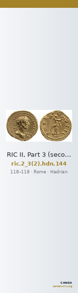 RIC II, Part 3 (second edition) Hadrian 144 — CANOA