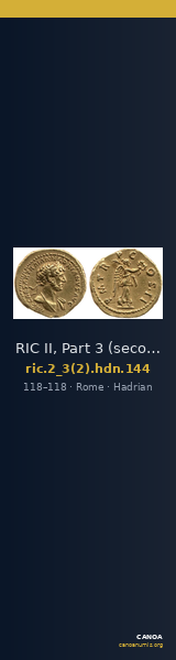 RIC II, Part 3 (second edition) Hadrian 144 — CANOA