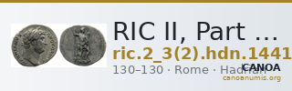 RIC II, Part 3 (second edition) Hadrian 1441 — CANOA