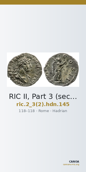 RIC II, Part 3 (second edition) Hadrian 145 — CANOA
